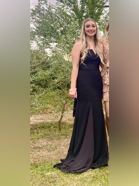 White by Vera Wang Black Strapless Evening Gown